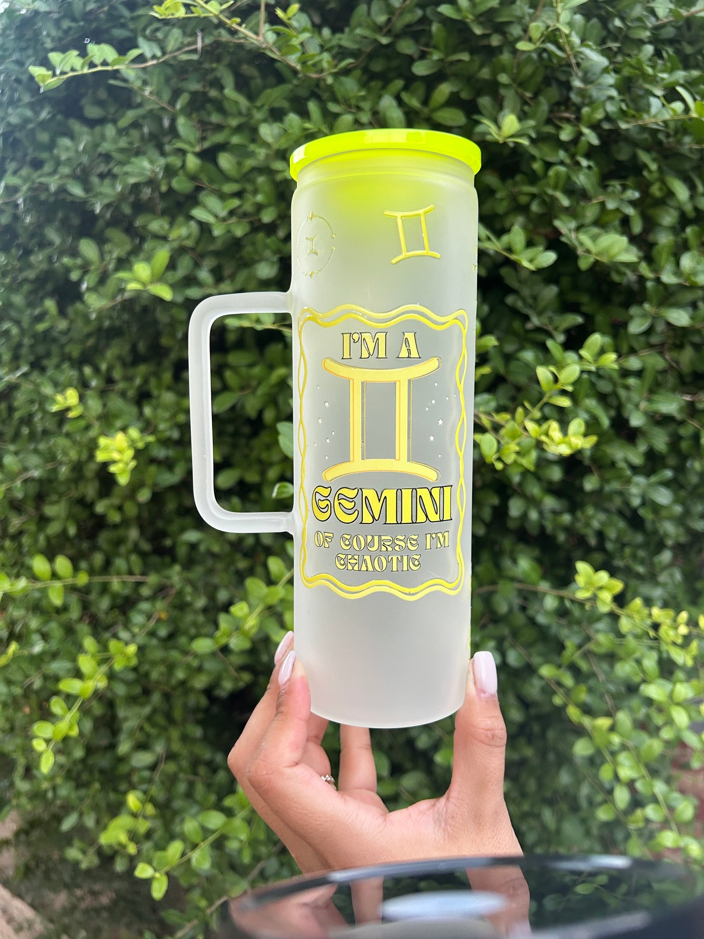 20oz glass cup with handle