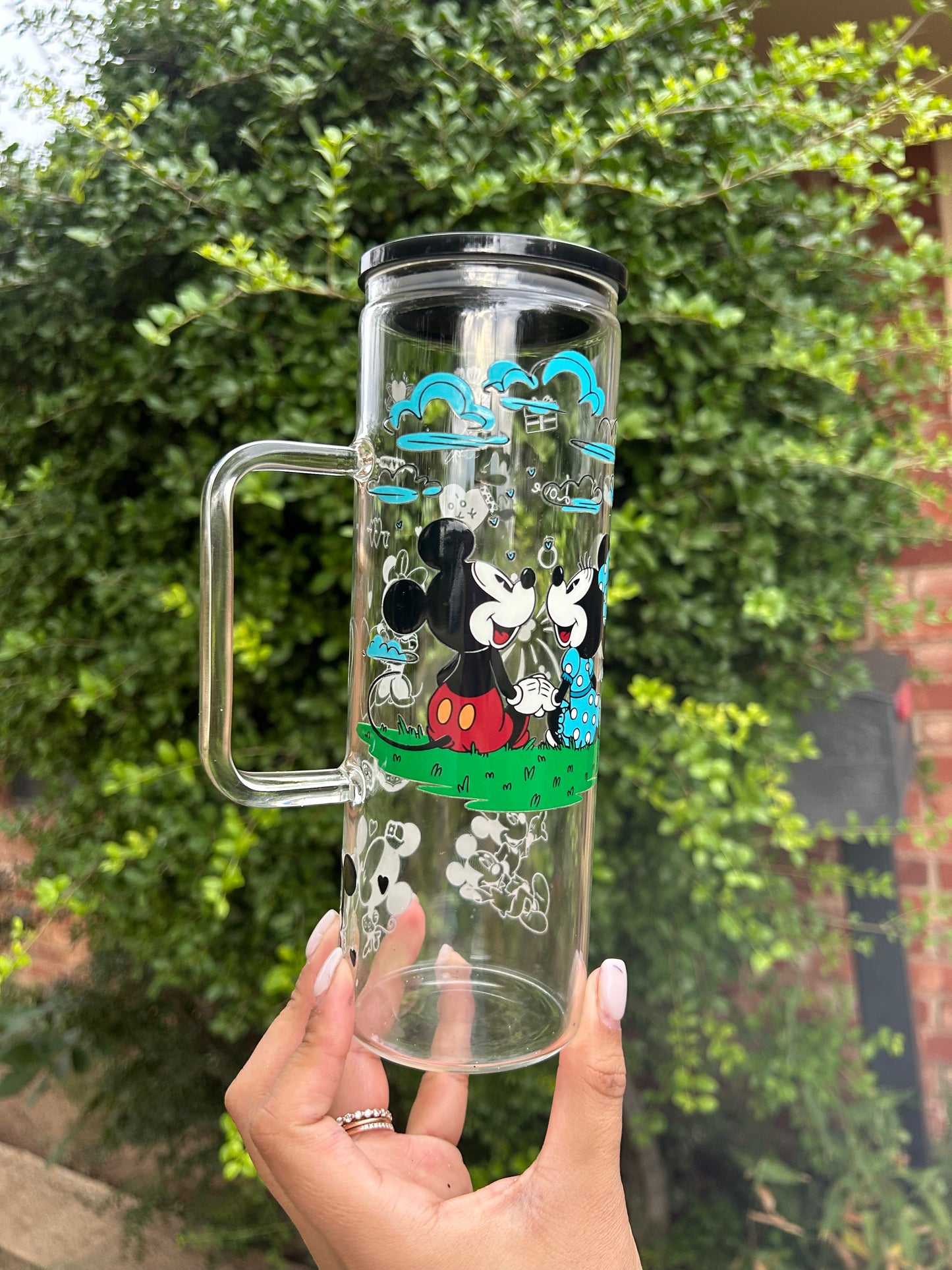 20oz glass cup with handle