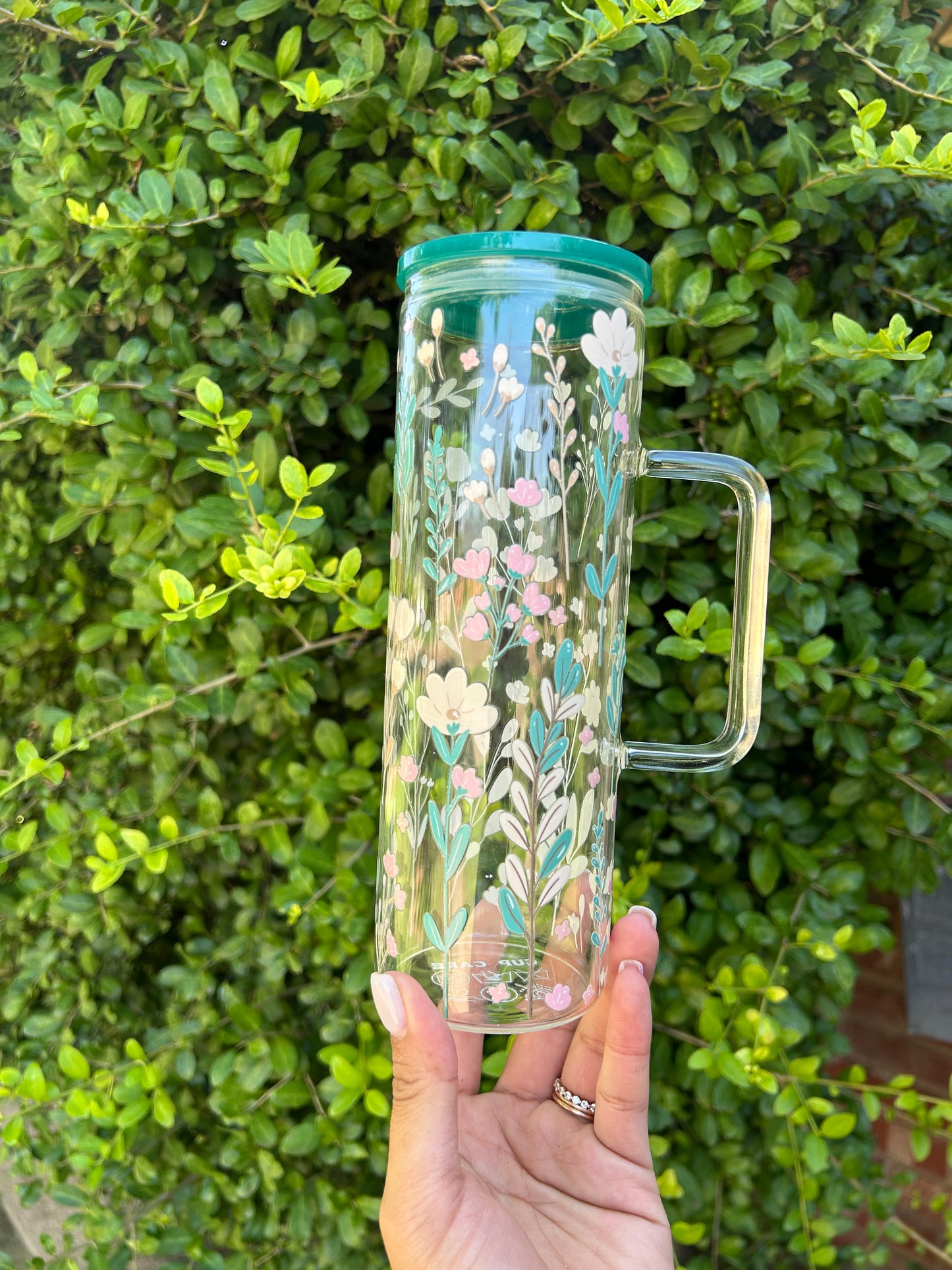 20oz glass cup with handle