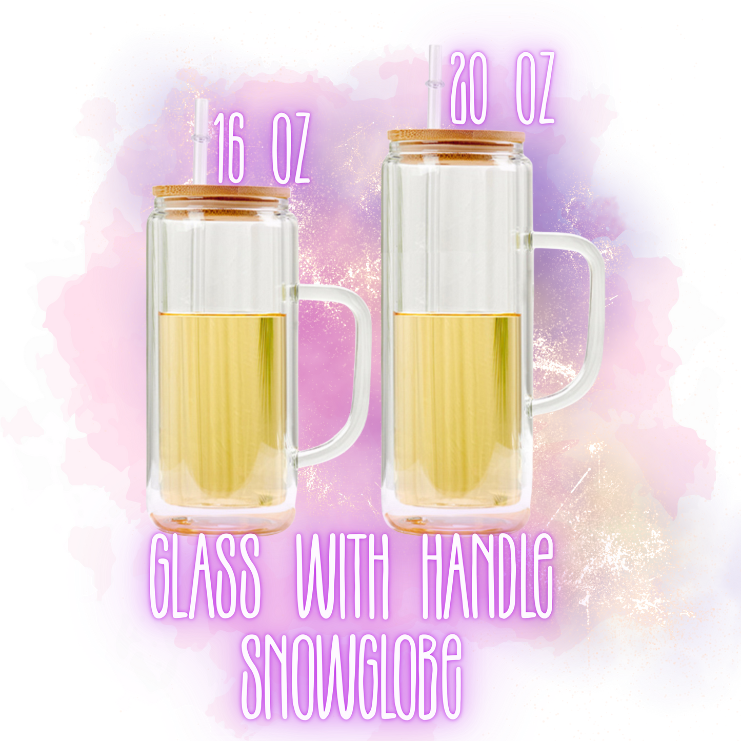 Glass HANDLE Snowglobe 16oz & 20oz