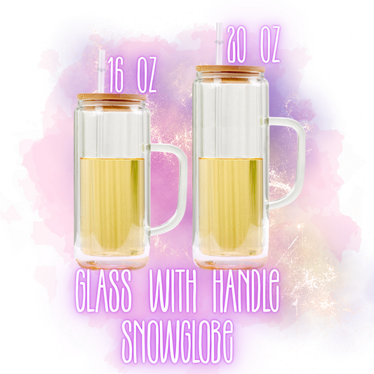Glass HANDLE Snowglobe 16oz & 20oz