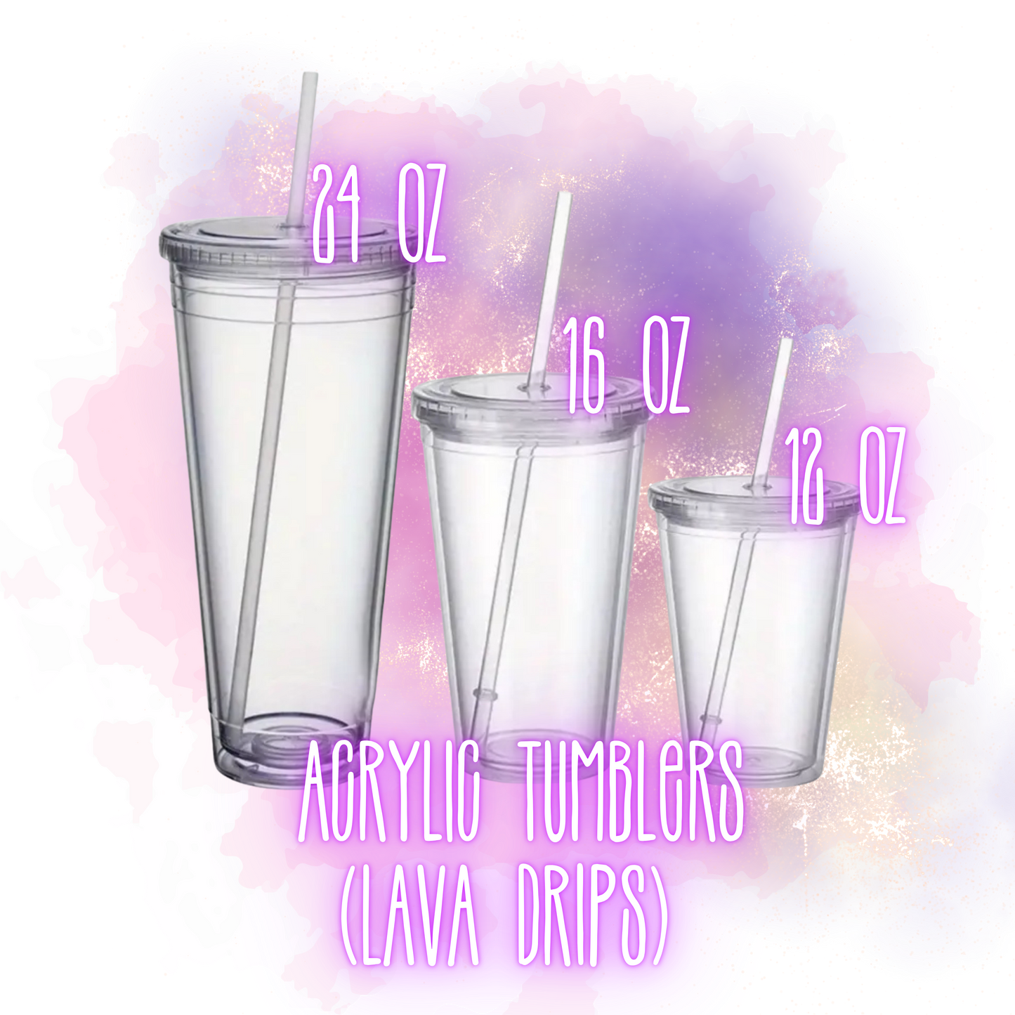 Acrylic Tumblers 24/16/12oz