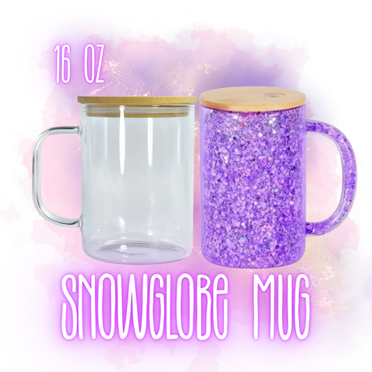 17oz Snowglobe GLASS mug