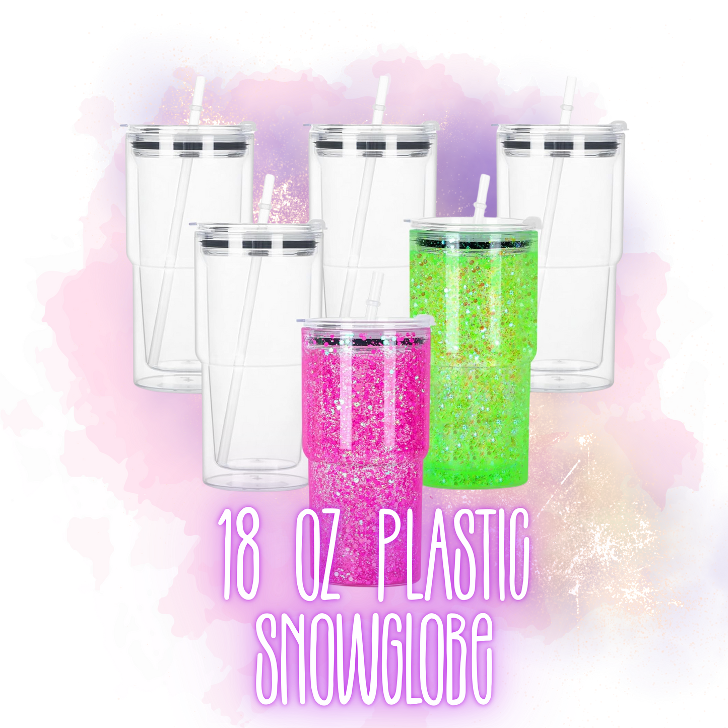 18oz LEAKPROOF plastic Snowglobe