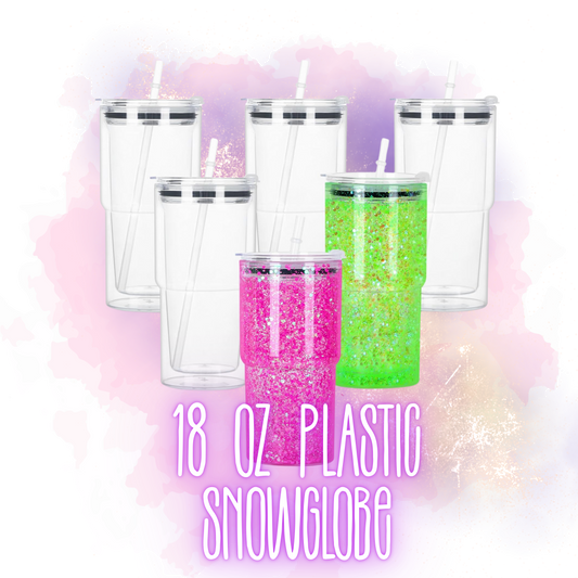 18oz LEAKPROOF plastic Snowglobe