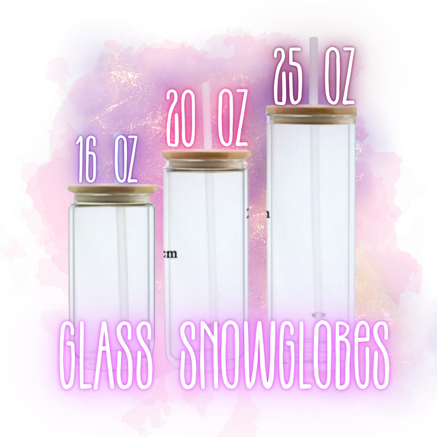 GLASS snow globes 16oz/20oz/25oz