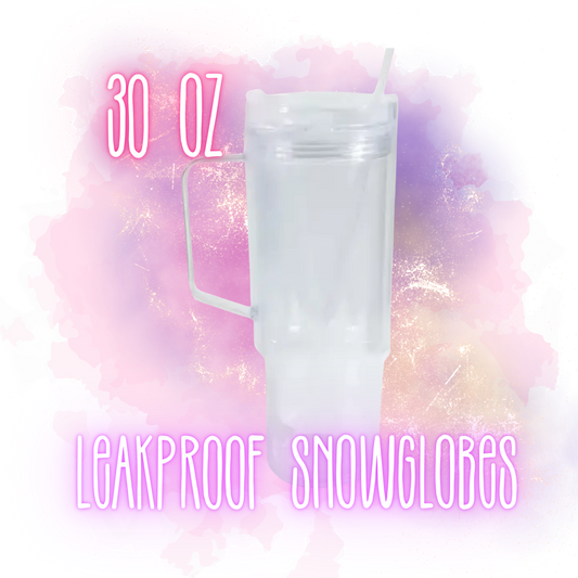 30oz PLASTIC Snowglobe (LEAKPROOF)(BOBA)